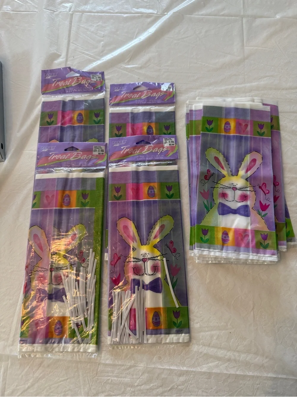 Treat Bags with Easter Bunny Design - Purple Easter Party Favor Bags New